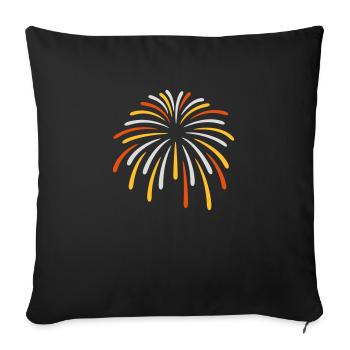 Ciel coloré Feux d’artifice du Nouvel An - Housse de coussin décorative 45 x 45 cm - noir - Devant