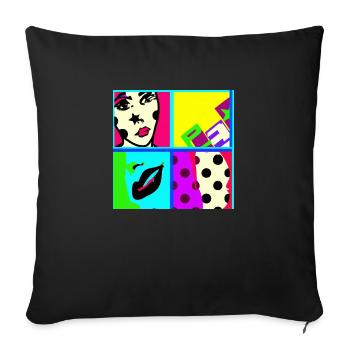 Pop art - Sofakissenbezug 45 x 45 cm - Schwarz - Vorne