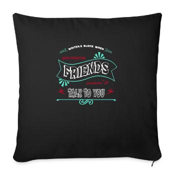 writing school sayings cycling birthday present - Sofa pillowcase 17,3'' x 17,3'' (45 x 45 cm) - black - Front