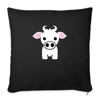 vache mignon animaux animaux de ferme drôles vaches nouveau 2 - Housse de coussin décorative 45 x 45 cm - noir - Devant
