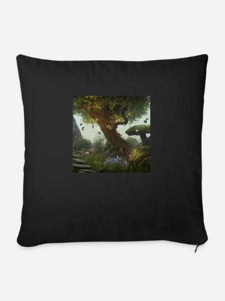 Magischer Wald - Sofakissenbezug 45 x 45 cm - Schwarz