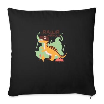 Dinosaurier Retro Asia - Sofakissenbezug 45 x 45 cm - Schwarz - Vorne