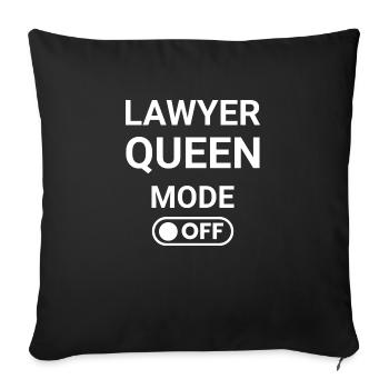 Lawyer Queen Mode OFF - Sofa pillowcase 17,3'' x 17,3'' (45 x 45 cm) - black - Front