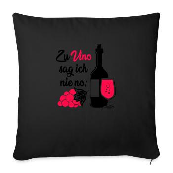 Je ne dis jamais non à Vino ! - Housse de coussin décorative 45 x 45 cm - noir - Devant