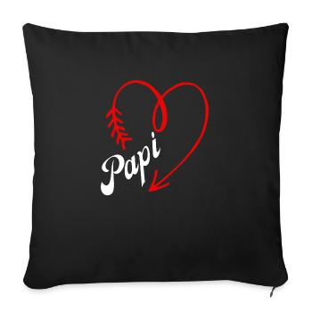 papi cœur - Housse de coussin décorative 45 x 45 cm - noir - Devant
