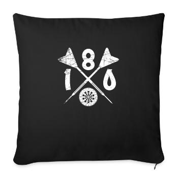 Funny Vintage Retro Darts Shirt Dart X 180 - Sofa pillowcase 17,3'' x 17,3'' (45 x 45 cm) - black - Front