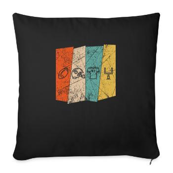 American Football Fan Shirt - Game Day Vintage - Sofa pillowcase 17,3'' x 17,3'' (45 x 45 cm) - black - Front