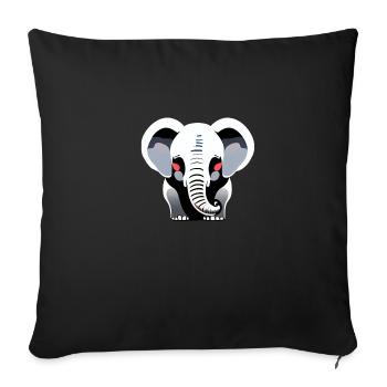 Petit éléphant Dessin animé Aventure mignonne 10 - Housse de coussin décorative 45 x 45 cm - noir - Devant