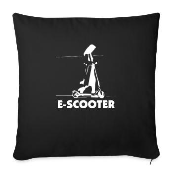 E-Scooter E-Roller Scooter - Sofakissenbezug 45 x 45 cm - Schwarz - Vorne