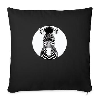 Fun Zebra Cartoon Funny Nature Animal Safari 4 - Sofa pillowcase 17,3'' x 17,3'' (45 x 45 cm) - black - Front