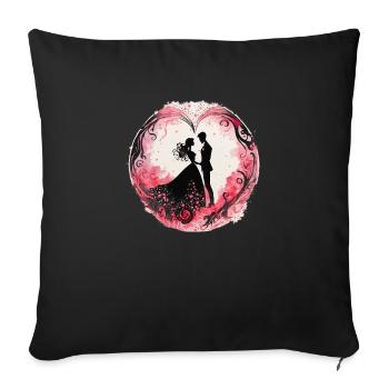 Love is all around - Sofa pillowcase 17,3'' x 17,3'' (45 x 45 cm) - black - Front