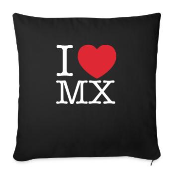 I Love mexico | I Love MX | I Heart mexico - Sofa pillowcase 17,3'' x 17,3'' (45 x 45 cm) - black - Front