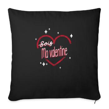 Be my valentine - Sofa pillowcase 17,3'' x 17,3'' (45 x 45 cm) - black - Front