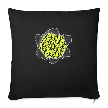 gift idea fun dog lovers dog breed animal - Sofa pillowcase 17,3'' x 17,3'' (45 x 45 cm) - black - Front