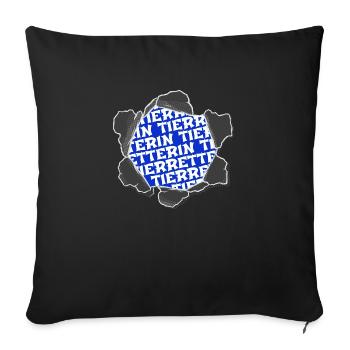 statement fußspuren lieben umweltschutz - Sofakissenbezug 45 x 45 cm - Schwarz - Vorne