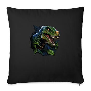 Cool raptor dinosaur - Sofa pillowcase 17,3'' x 17,3'' (45 x 45 cm) - black - Front