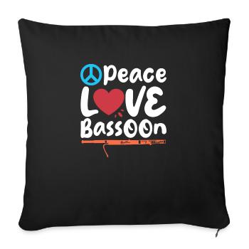 Peace Love Bassoon | Bassoon - Sofakissenbezug 45 x 45 cm - Schwarz - Vorne