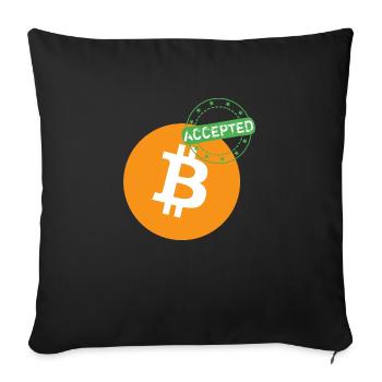 Bitcoin accepté - Housse de coussin décorative 45 x 45 cm - noir - Devant