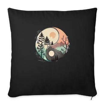 Ying Yang - Mountains / Beach - Sofa pillowcase 17,3'' x 17,3'' (45 x 45 cm) - black - Front