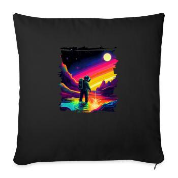 Outer Space Art Watercolor Dripping Spaceman - Sofa pillowcase 17,3'' x 17,3'' (45 x 45 cm) - black - Front