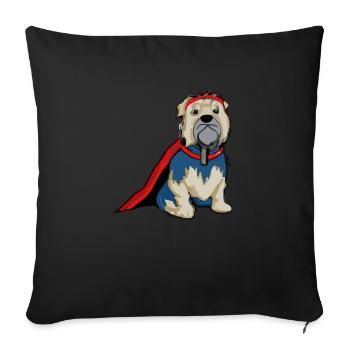 Supertchup the hero dog - Sofa pillowcase 17,3'' x 17,3'' (45 x 45 cm) - black - Front