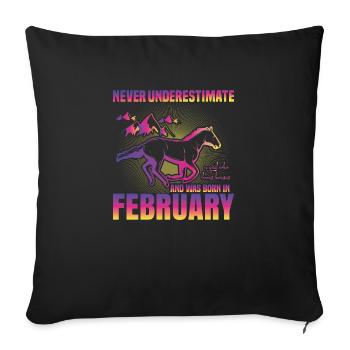 This girl loves horses | February - Sofa pillowcase 17,3'' x 17,3'' (45 x 45 cm) - black - Front