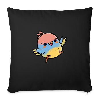 Kawaii Mignon Happy Colorful Bird Dancing - Housse de coussin décorative 45 x 45 cm - noir - Devant