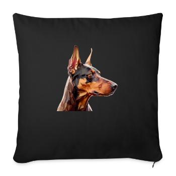 Le doberman - Housse de coussin décorative 45 x 45 cm - noir - Devant