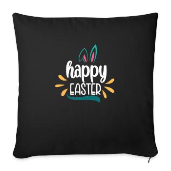 Happy Easter Frohe Ostern - Sofa pillowcase 17,3'' x 17,3'' (45 x 45 cm) - black - Front