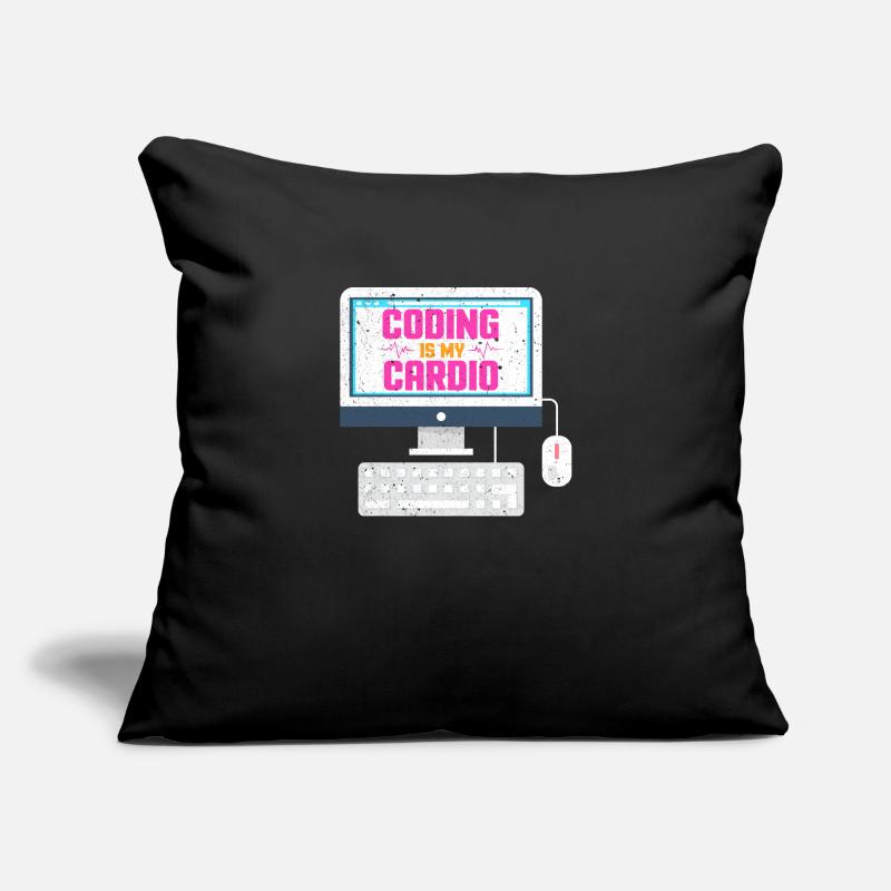 Le codage est mon cardio Housse de coussin décorative 45 x 45 cm