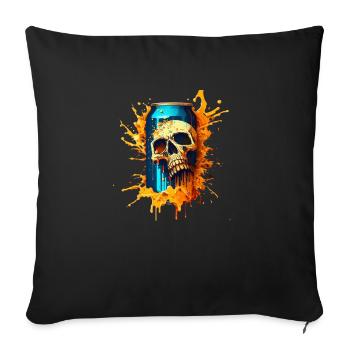 Skull Beer Can - Sofa pillowcase 17,3'' x 17,3'' (45 x 45 cm) - black - Front