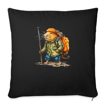 This mole rat likes to wander in free time - Sofa pillowcase 17,3'' x 17,3'' (45 x 45 cm) - black - Front