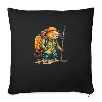 The mole rat wanders in free time - Sofa pillowcase 17,3'' x 17,3'' (45 x 45 cm) - black - Front