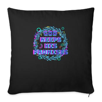 Dieu tient ses promesses 2 - Housse de coussin décorative 45 x 45 cm - noir - Devant