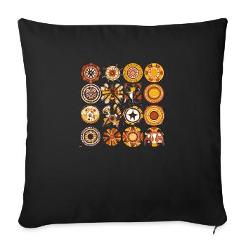 Folklore africain - Housse de coussin décorative 45 x 45 cm - noir - Devant