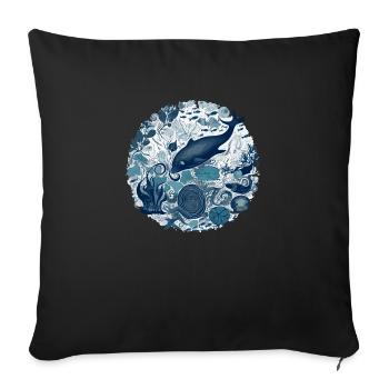 Wonders of the Ocean - Sofa pillowcase 17,3'' x 17,3'' (45 x 45 cm) - black - Front