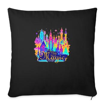 La vie a besoin de magie - Housse de coussin décorative 45 x 45 cm - noir - Devant