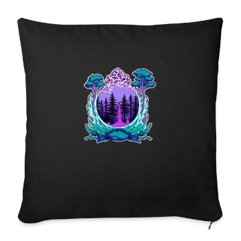 Window to Nature - Sofa pillowcase 17,3'' x 17,3'' (45 x 45 cm) - black - Front