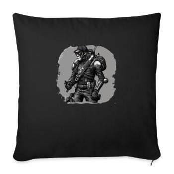Singe rebelle - Housse de coussin décorative 45 x 45 cm - noir - Devant
