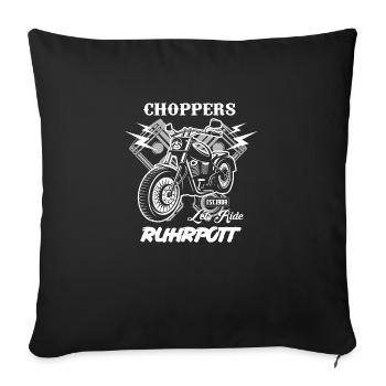 Ruhrpott Biker Chopper - Sofakissenbezug 45 x 45 cm - Schwarz - Vorne