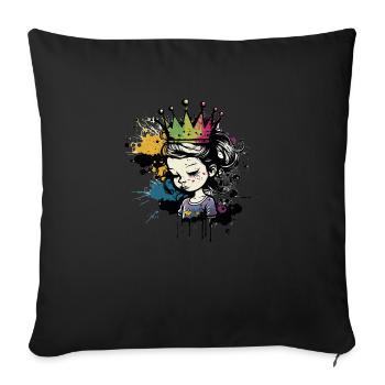 Princess Graffiti Paint Drop - Sofa pillowcase 17,3'' x 17,3'' (45 x 45 cm) - black - Front