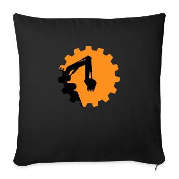 Bagger Baggerschaufel Baggerfahrer Baustelle - Sofakissenbezug 45 x 45 cm - Schwarz - Vorne