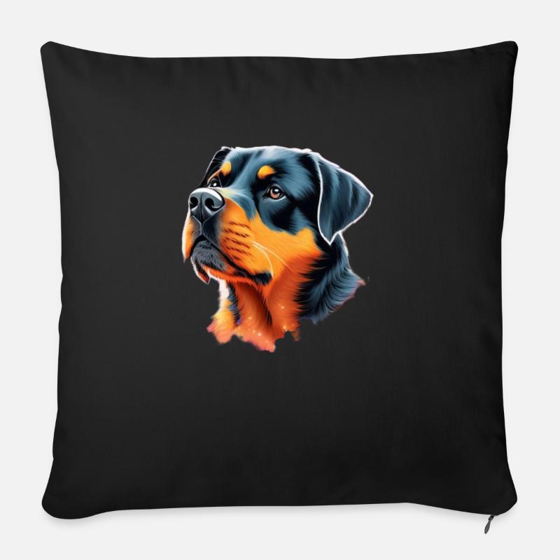 Rottweiler - Sofakissenbezug 45 x 45 cm - Schwarz