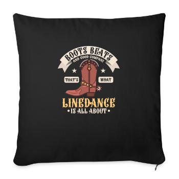 Line Dance Boots Beats Good Company Western Countr - Sofakissenbezug 45 x 45 cm - Schwarz - Vorne