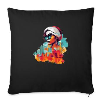 Urban Mama - Housse de coussin décorative 45 x 45 cm - noir - Devant