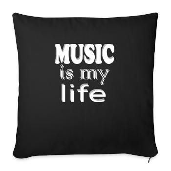 La musique, c’est ma vie - Housse de coussin décorative 45 x 45 cm - noir - Devant