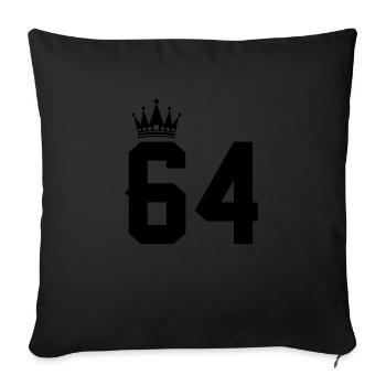 64 - Sofa pillowcase 17,3'' x 17,3'' (45 x 45 cm) - black - Front