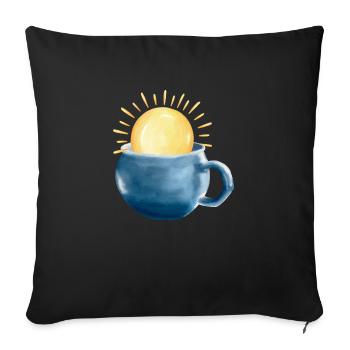 Sun in the cup - Sofa pillowcase 17,3'' x 17,3'' (45 x 45 cm) - black - Front