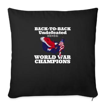 Deux fois champion invaincu de la Seconde Guerre mondiale 4. - Housse de coussin décorative 45 x 45 cm - noir - Devant