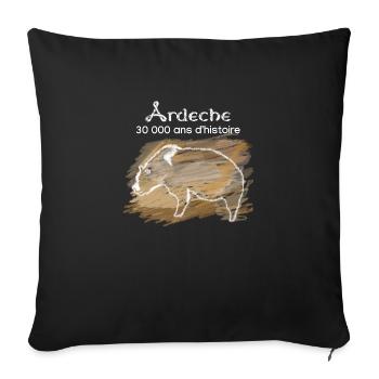 ardeche chauvet ours - Housse de coussin décorative 45 x 45 cm - noir - Devant